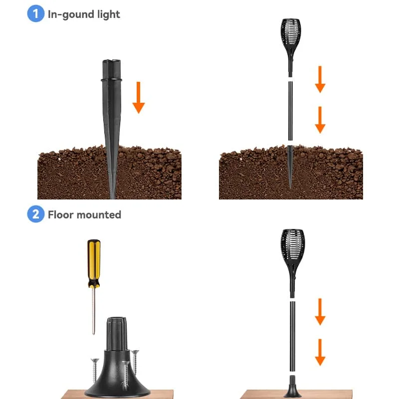CANMEIJIA Led Outdoor Solar Flame Lights 220V