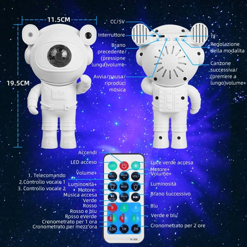CANMEIJIA Starry Sky Light Astronaut Style