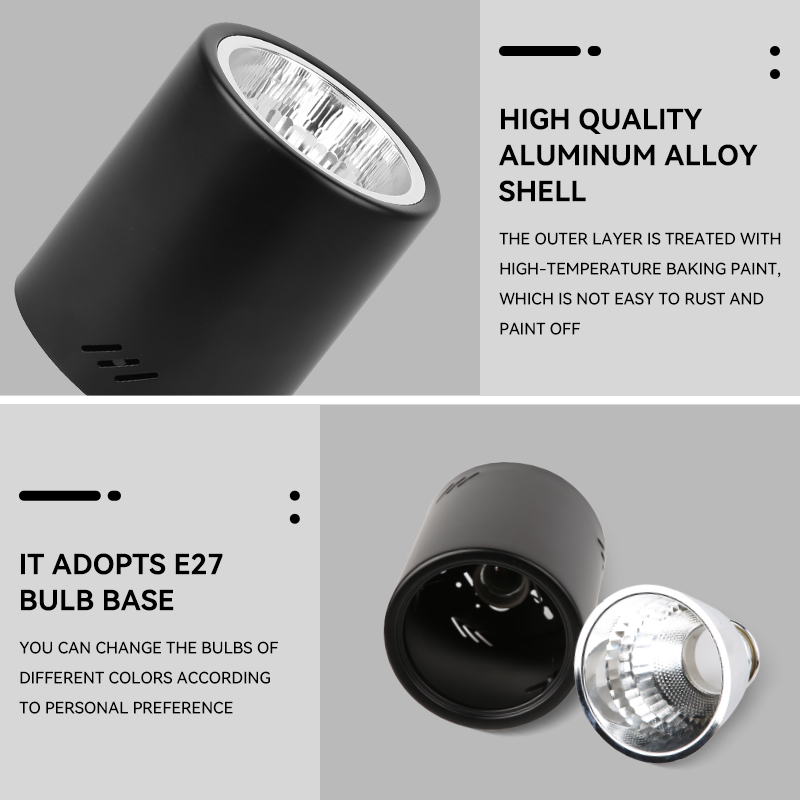 CANMEIJIA Surface-mounted downlight E27 (no light source) 