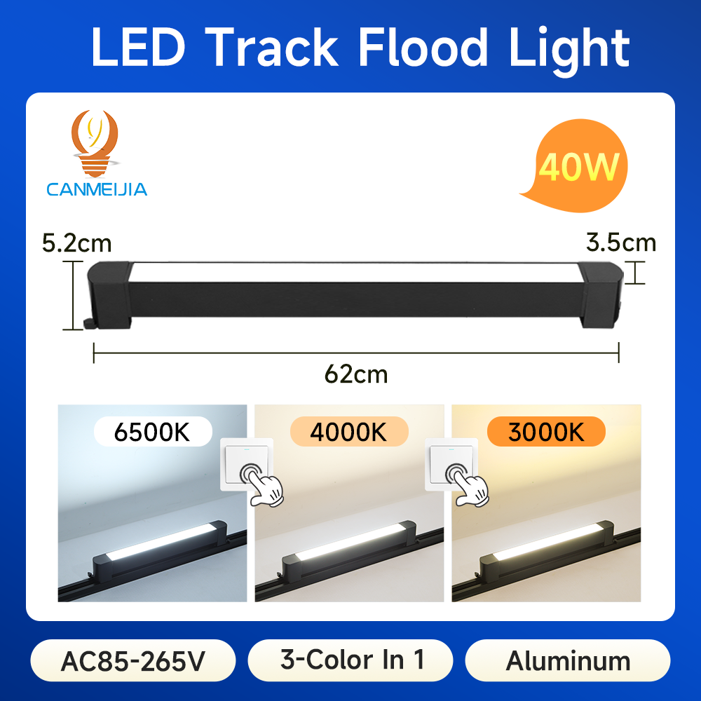 CANMEIJIA  Two-line track floodlight black shell