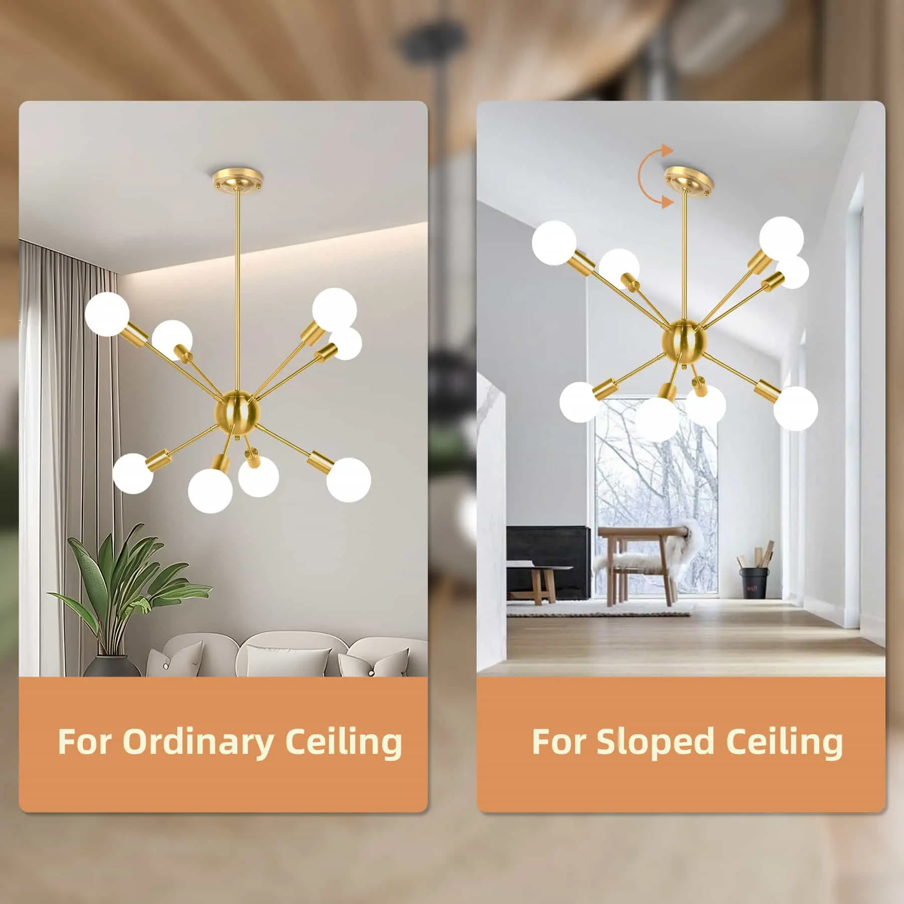 CANMEIJIA chandelier sea urchin style no light source E26 lamp head