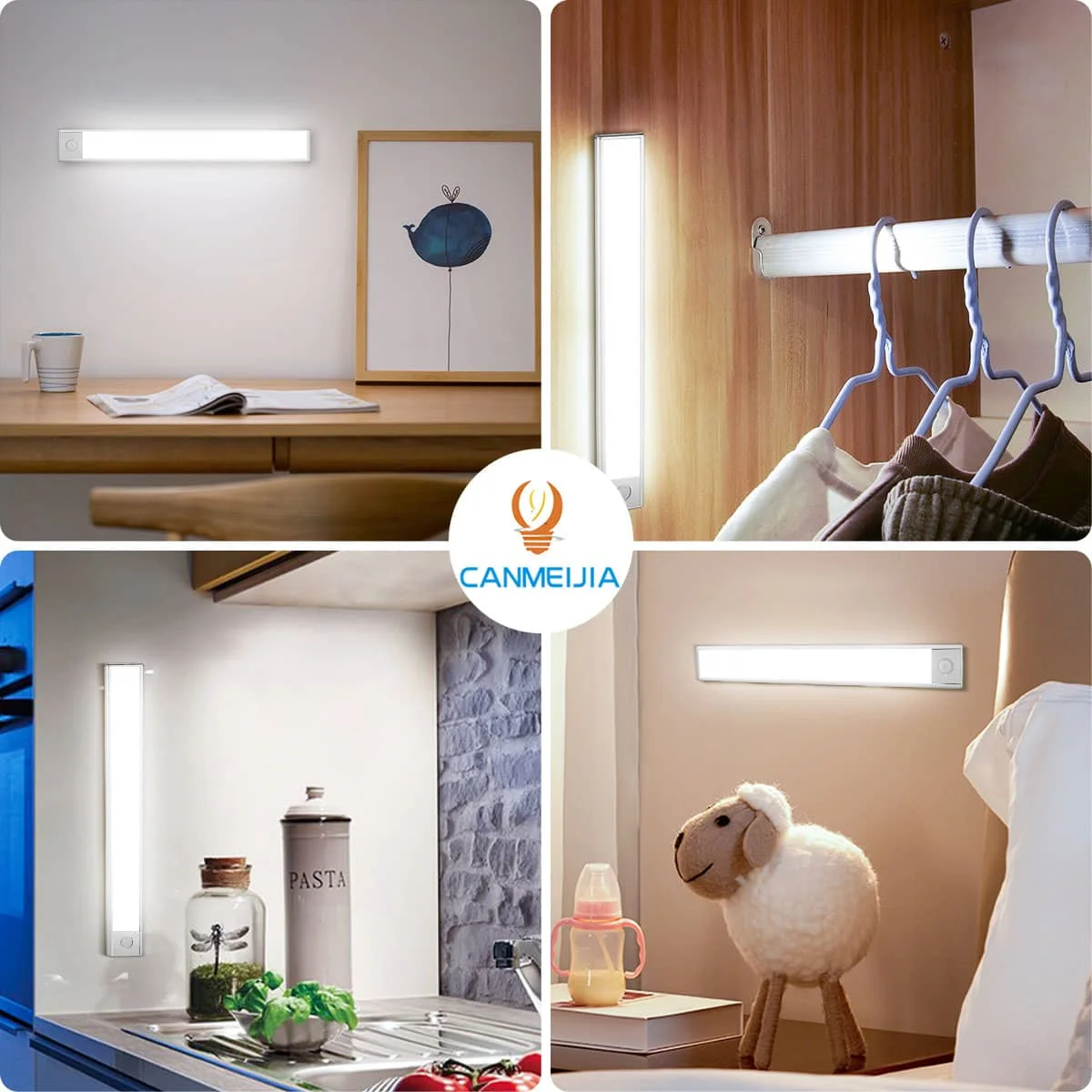 CANMEIJIA Cabinet light USB human body sensor aluminum model silver