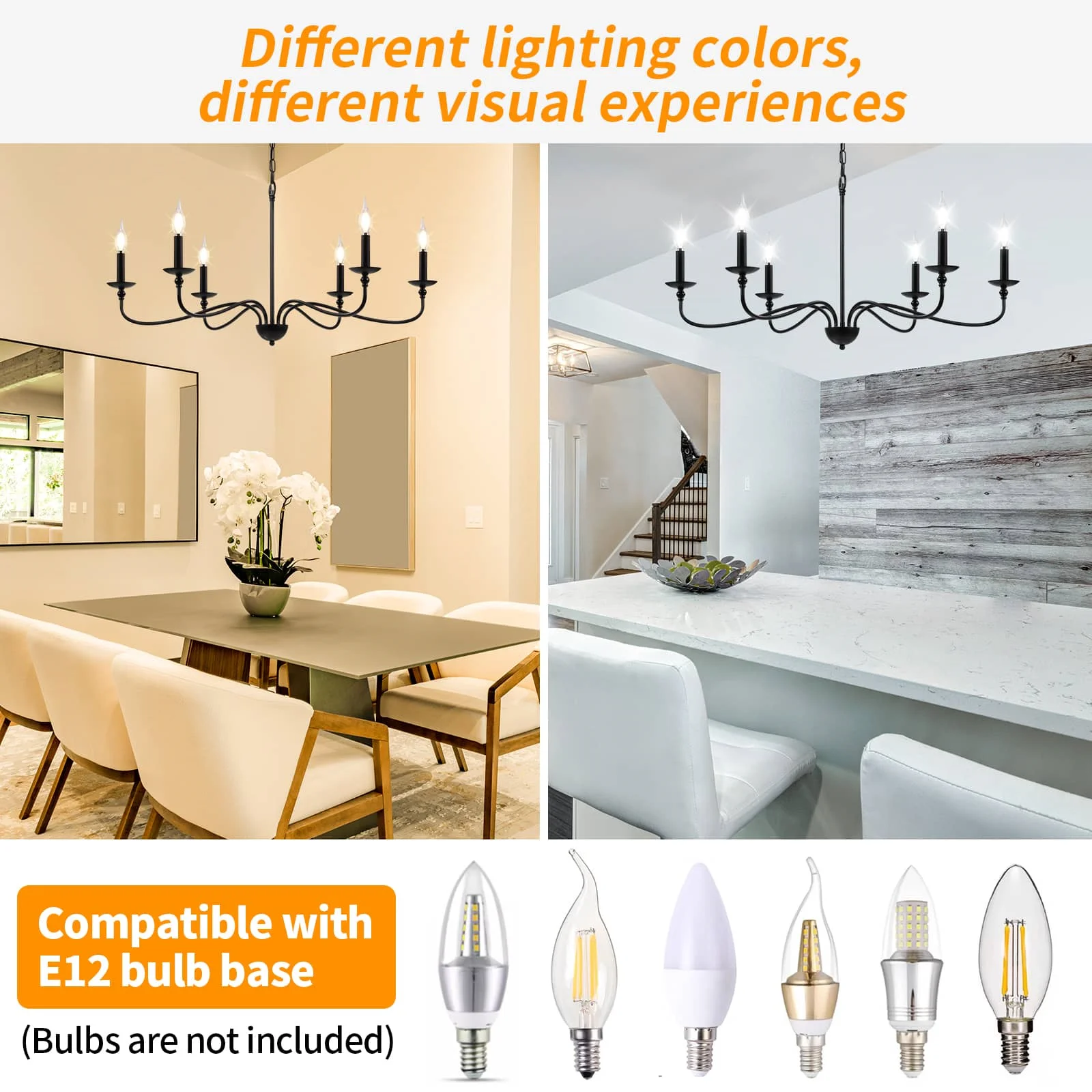 CANMEIJIA Dining chandelier retro style 001 E12 lamp head does not include light source