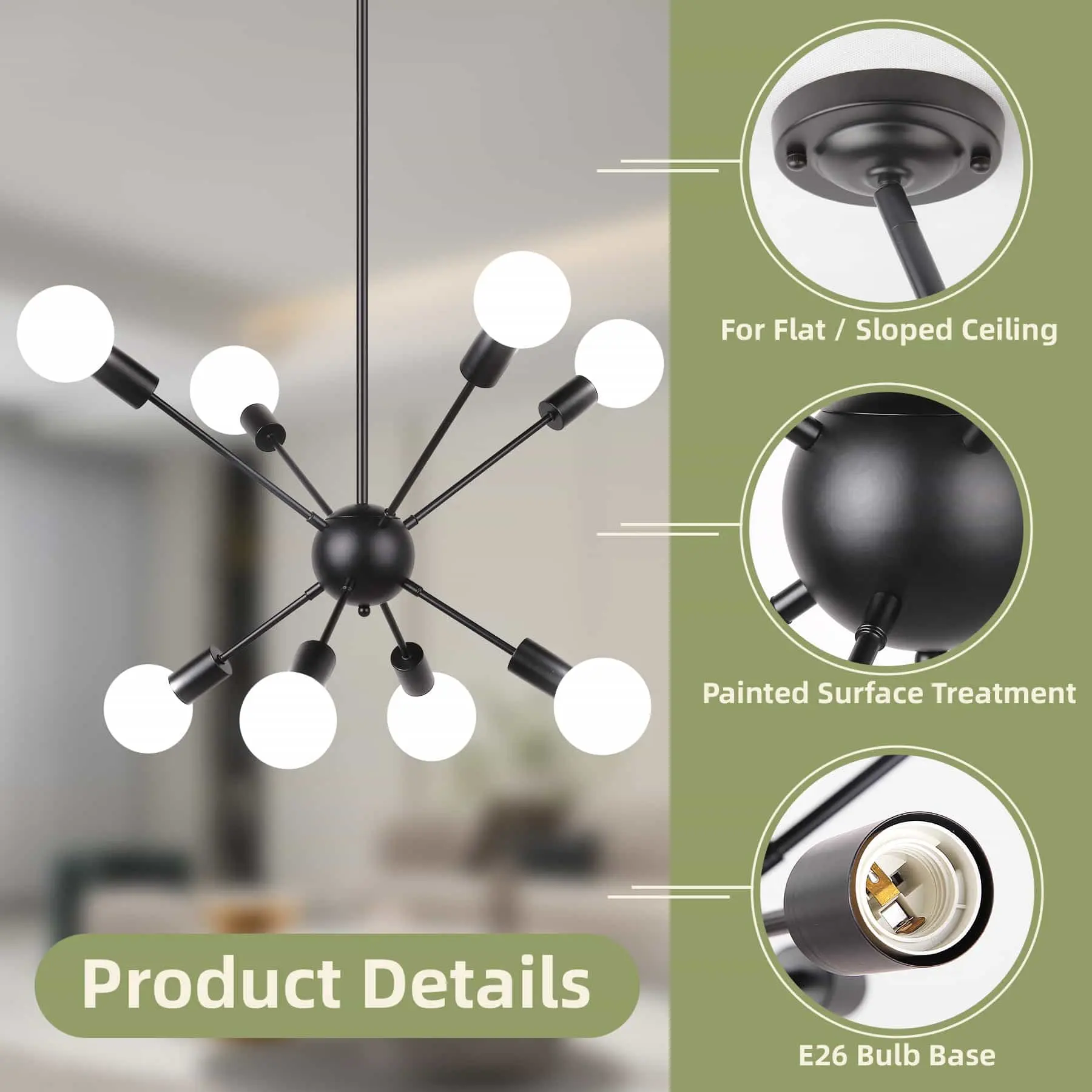 CANMEIJIA chandelier sea urchin style no light source E26 lamp head