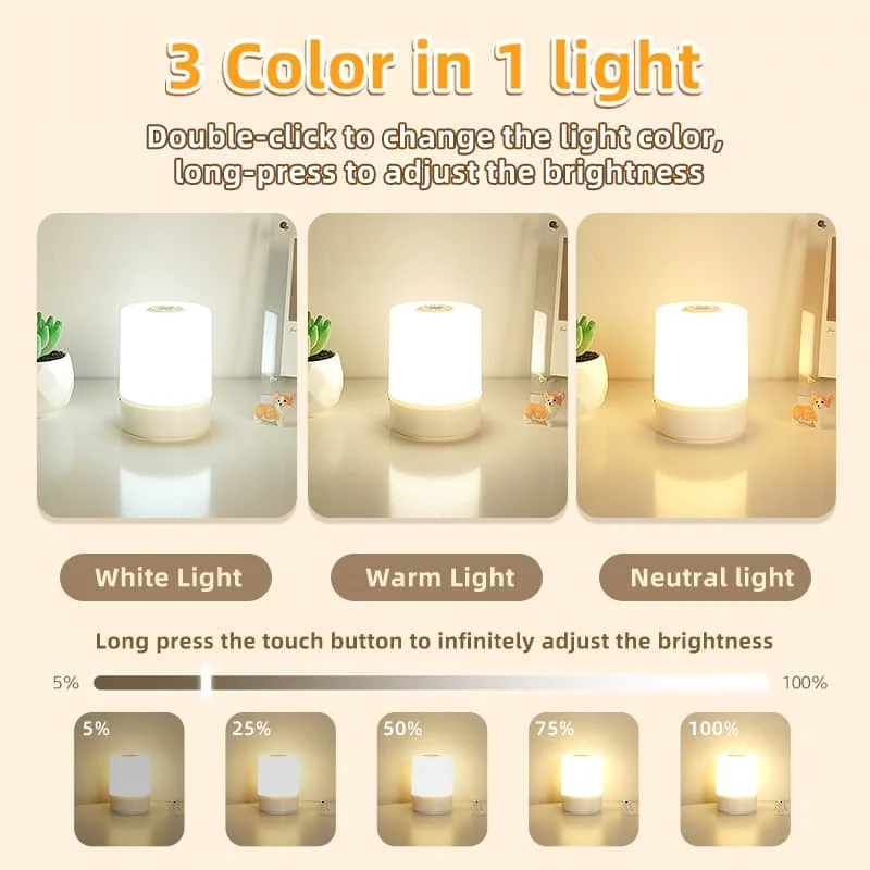 CANMEIJIA Desktop night light 001 USB charging touch dimming + three-color dimming
