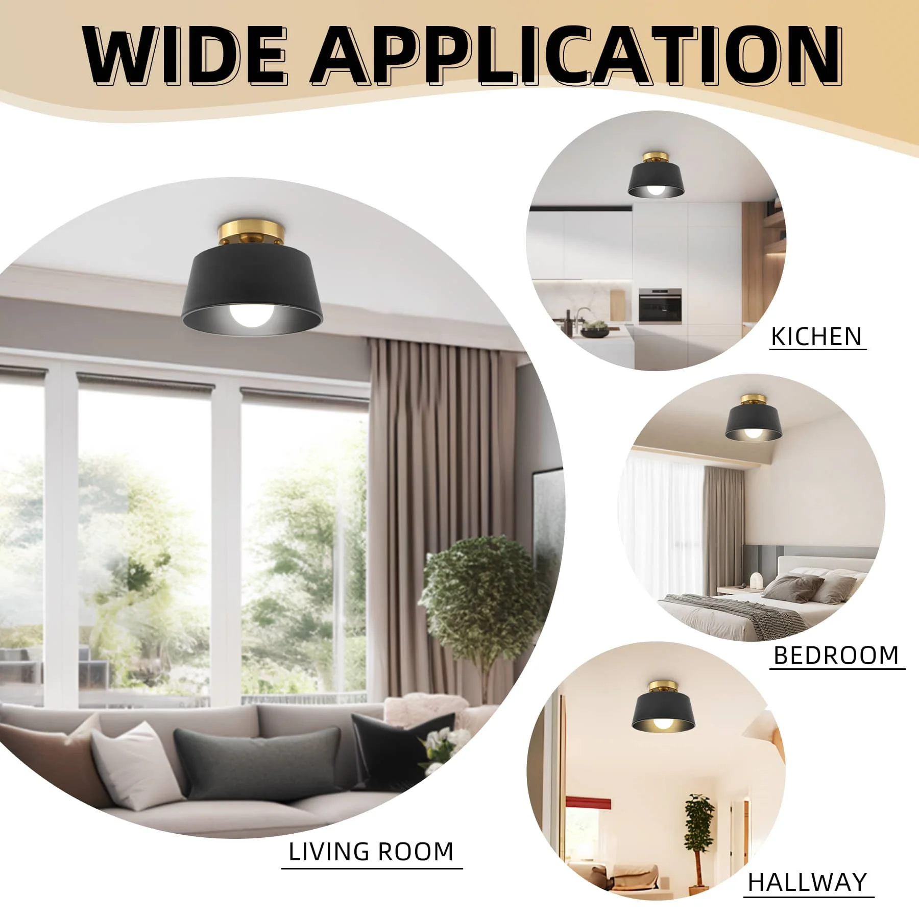 CANEMIJIA Ceiling lamp iron rice bowl