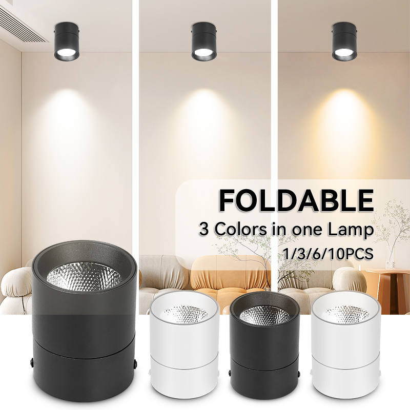 CANMEIJIA Surface-mounted folding spotlight 001, three-color adjustable