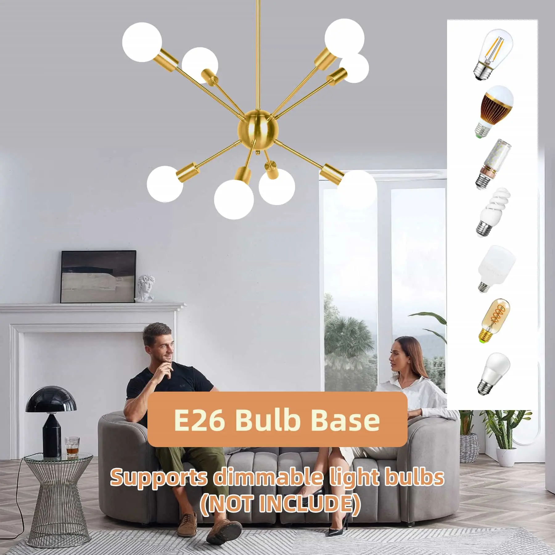 CANMEIJIA chandelier sea urchin style no light source E26 lamp head