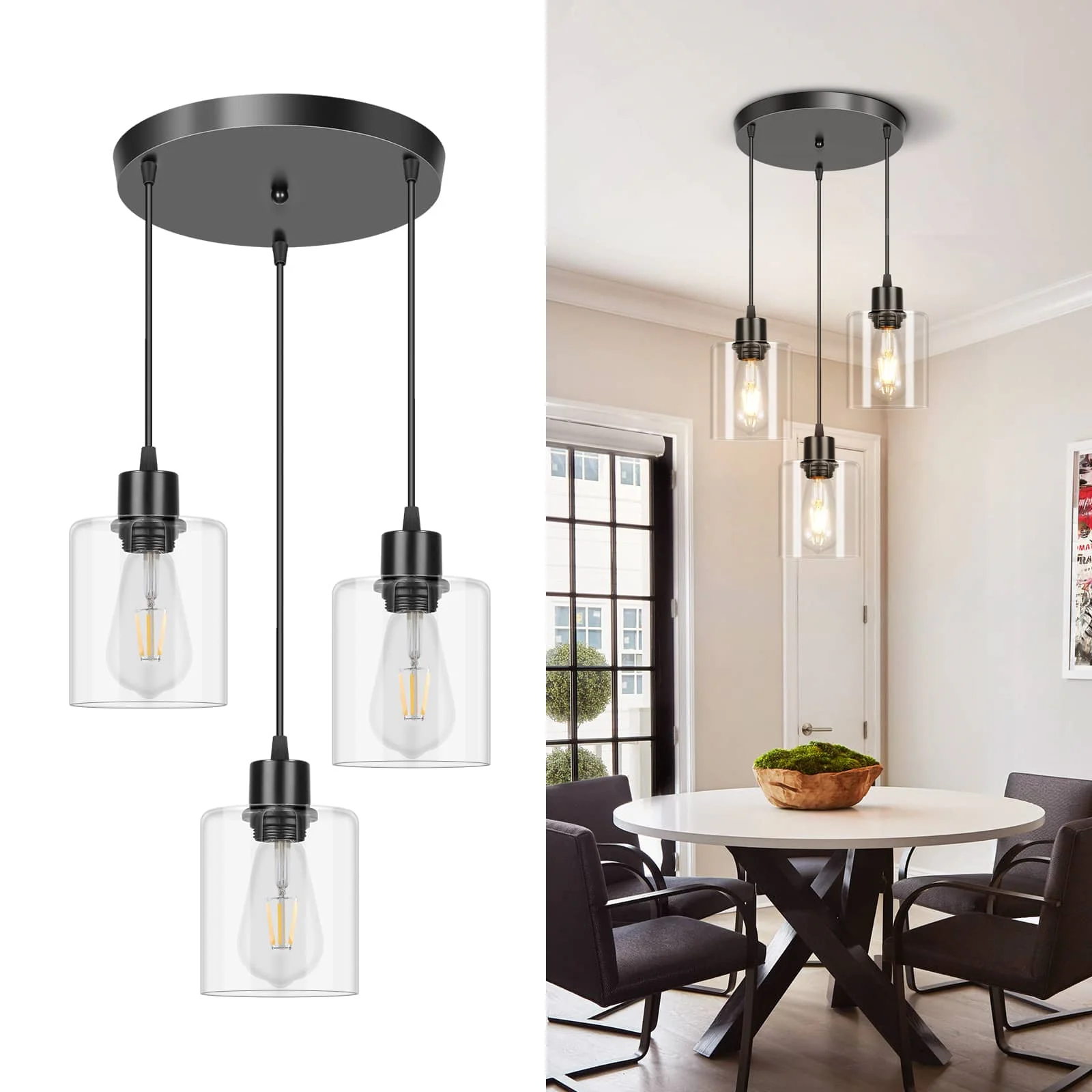 CANMEIJIA chandeliers 002 glass without light source E26 light head-CANMEILIGHTS