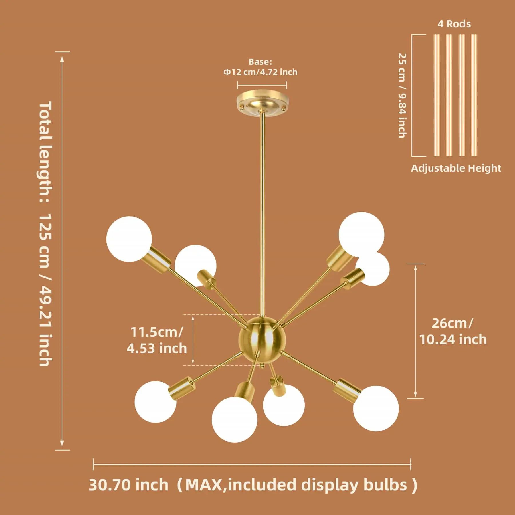 CANMEIJIA chandelier sea urchin style no light source E26 lamp head