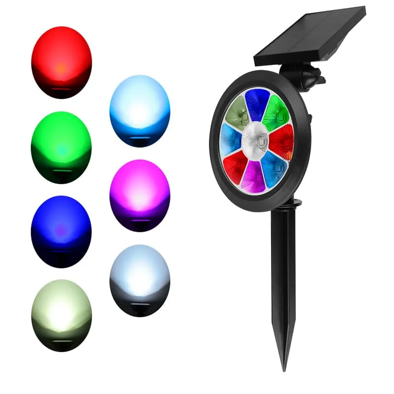 CANMEIJIA RGB solar spotlight ground plug 2W