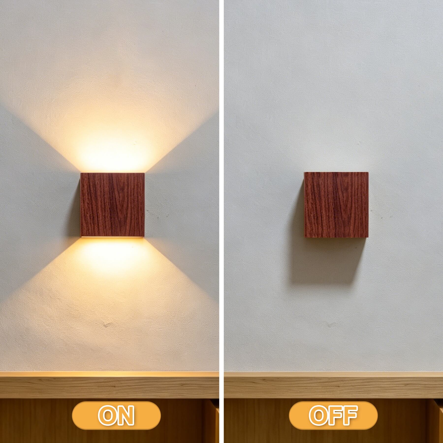 CANMEIJIA-Wood finish aluminum wall light