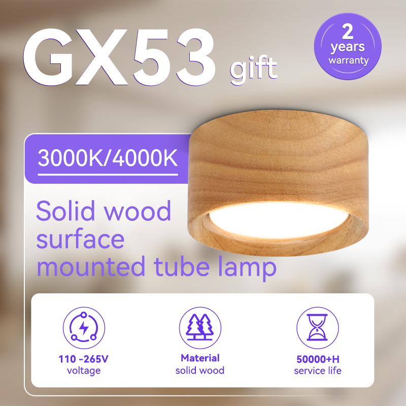 CANMEIJIA led downlight surface mounted solid wood GX53 bulb