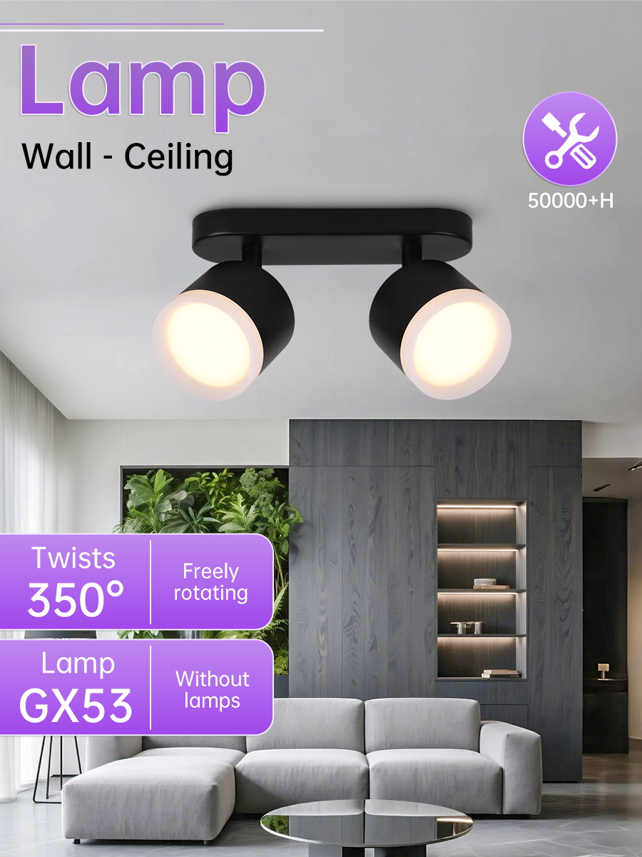 CANMEIJIA Long ceiling spotlight GX53 with acrylic front ring GX53