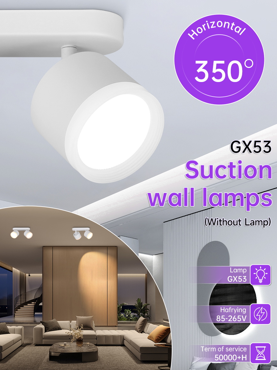 CANMEIJIA Long ceiling spotlight GX53 with acrylic front ring GX53