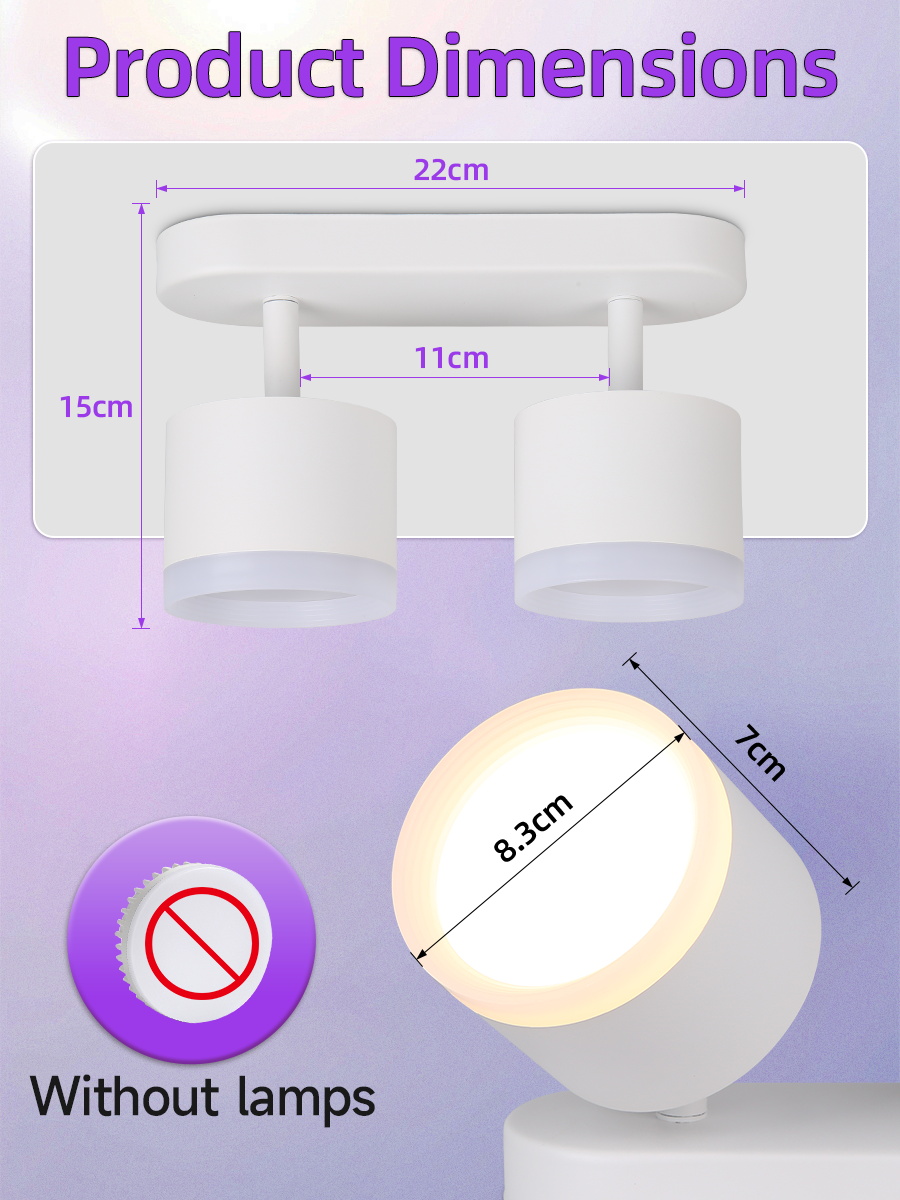 CANMEIJIA Long ceiling spotlight GX53 with acrylic front ring GX53