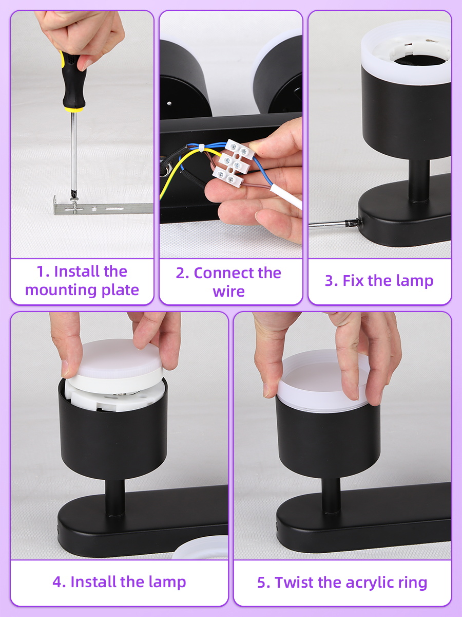 CANMEIJIA Long ceiling spotlight GX53 with acrylic front ring GX53