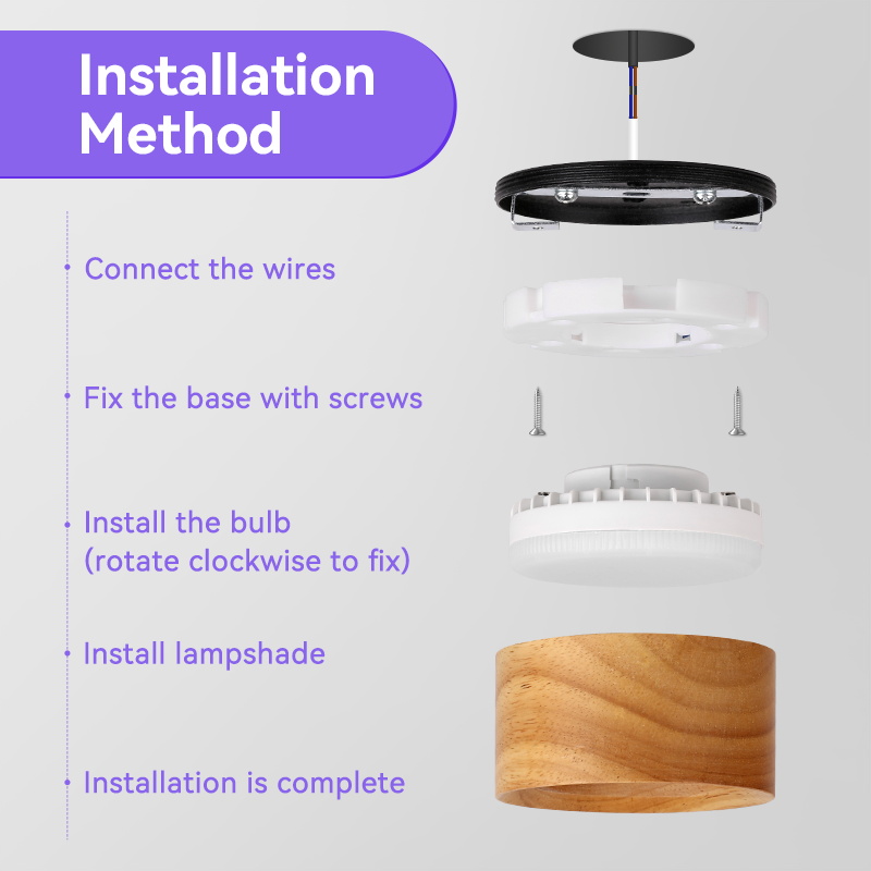 CANMEIJIA led downlight surface mounted solid wood GX53 bulb