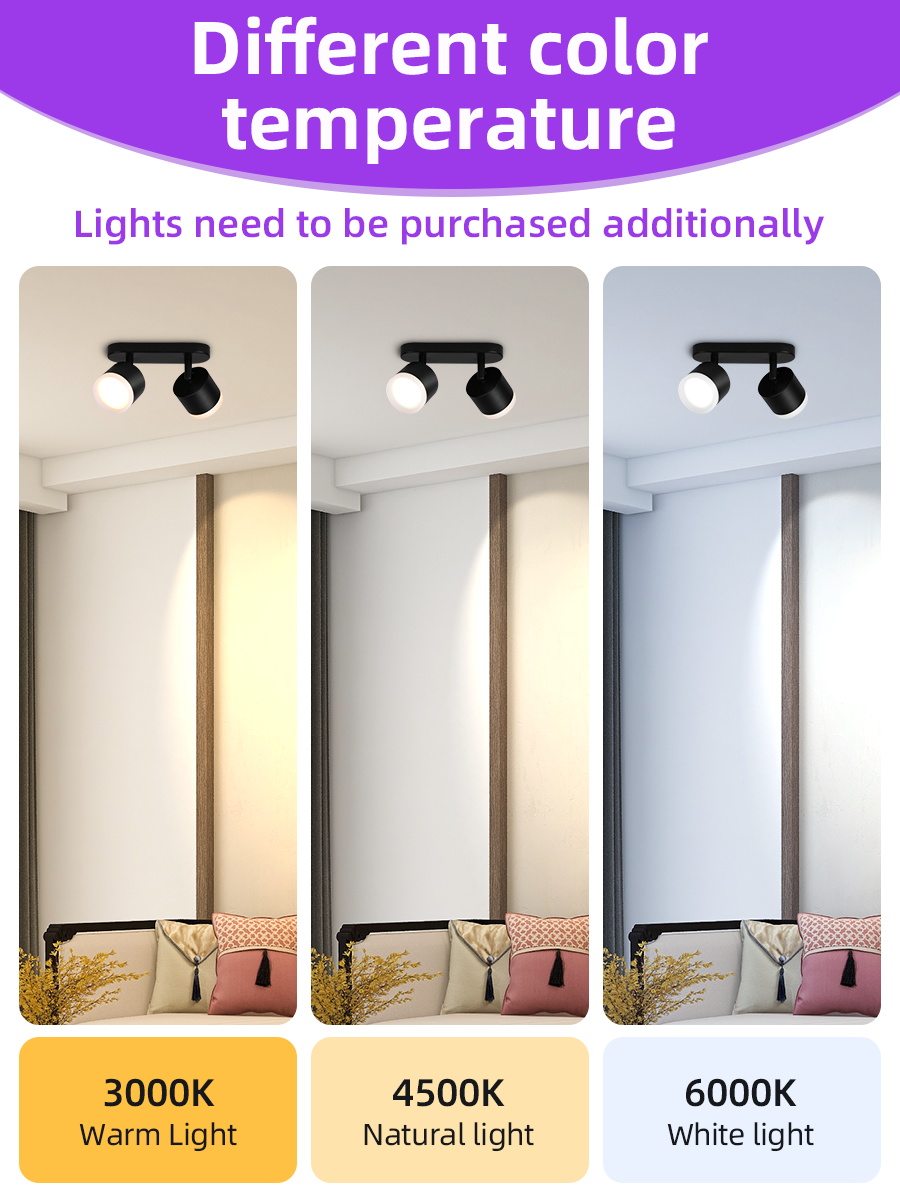 CANMEIJIA Long ceiling spotlight GX53 with acrylic front ring GX53