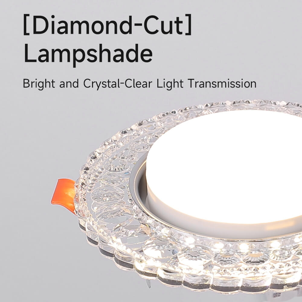CANMEIJIA Recessed GX53 Downlight with Crystal Cover (Bulb Not Included)