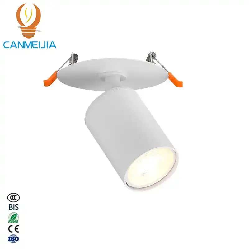 CANMEIJIA Adjustable-Angle Recessed Spotlight (GU10, Bulb Not Included) – Black + WhiteAdjustable-Angle Recessed Spotlight (GU10, Bulb Not Included) – Black + WhiteAdjustable-Angle Recessed Spotlight (GU10, Bulb Not Included) – Black + White