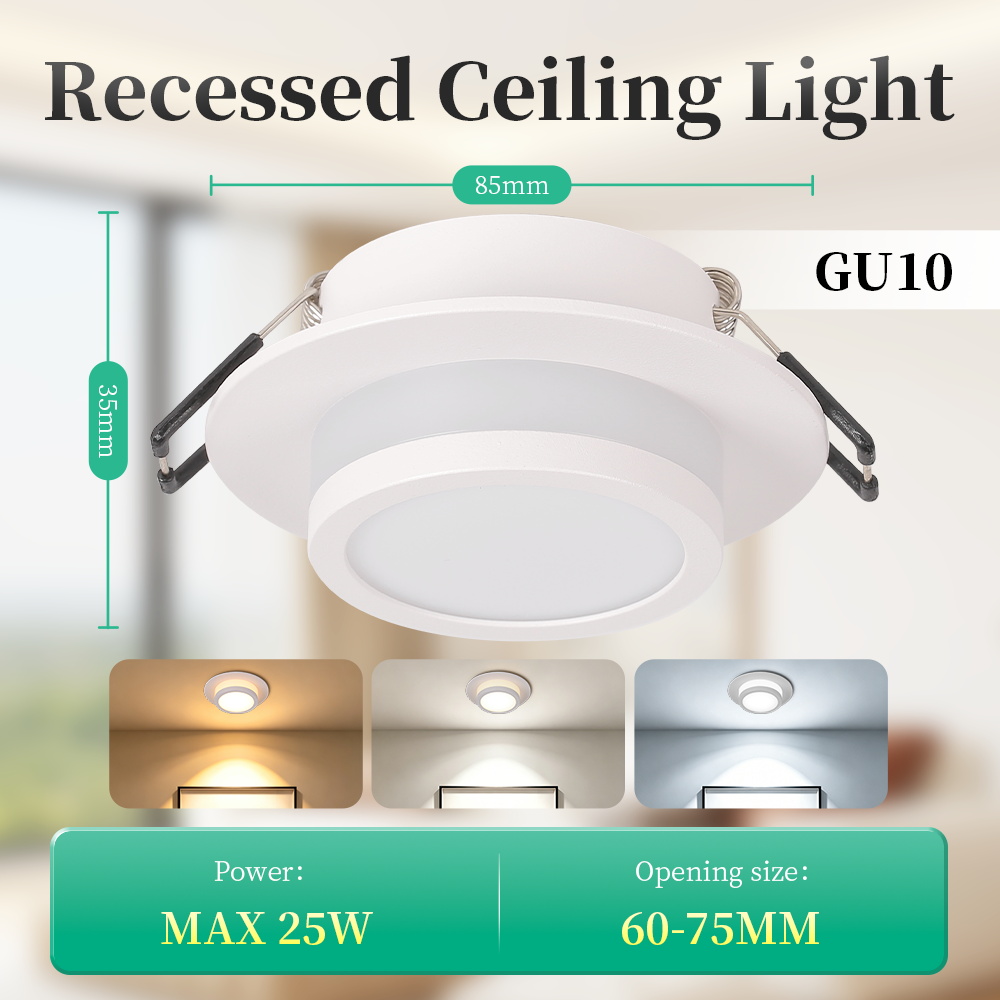 CANMEIJIA Recessed Downlight with Bezel (GU10, Lamp Not Included) – Model 001-CANMEILIGHTS