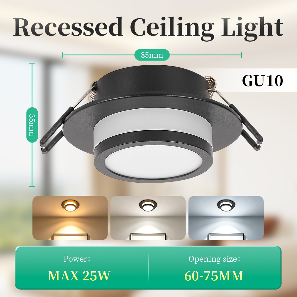 CANMEIJIA Recessed Downlight with Bezel (GU10, Lamp Not Included) – Model 001-CANMEILIGHTS