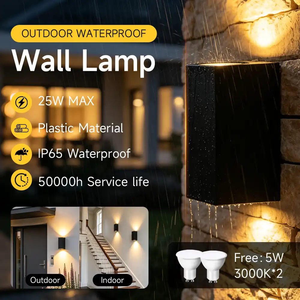 CANMEIJIA Wall Lamp BDB-155 (Plastic Model) — Black, Round, GU10 Socket
