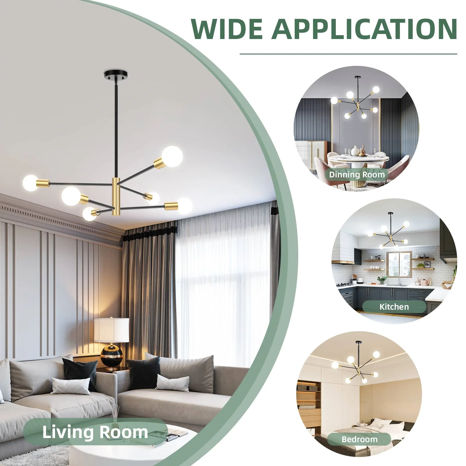 CANMEIJIA Chandelier 002 long pole E26 without light source