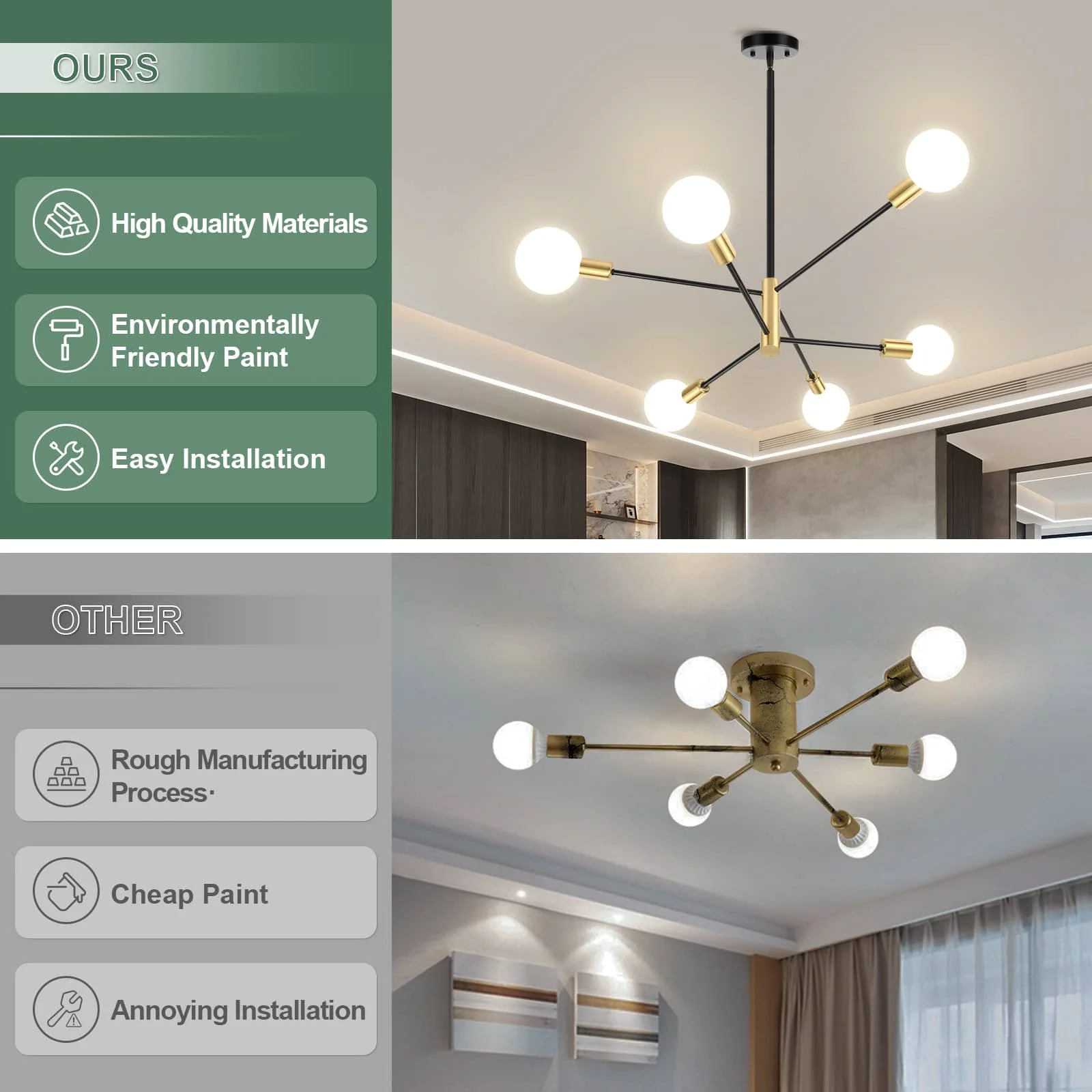 CANMEIJIA Chandelier 002 long pole E26 without light source