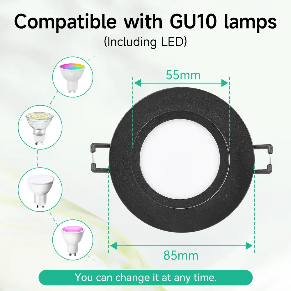 CANMEIJIA Recessed Downlight with Bezel (GU10, Lamp Not Included) – Model 001-CANMEILIGHTS