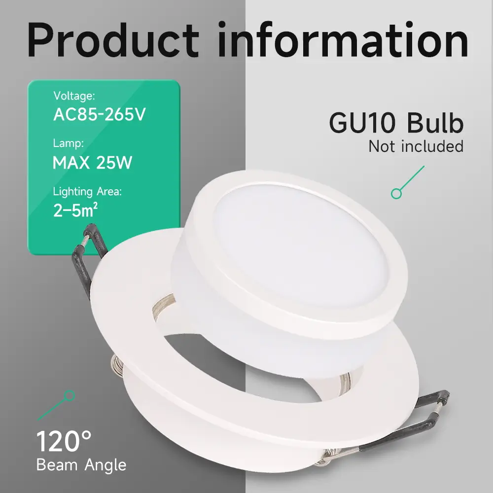 CANMEIJIA Recessed Downlight with Bezel (GU10, Lamp Not Included) – Model 001-CANMEILIGHTS