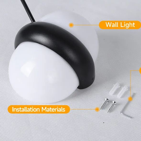(CANMEIJIA) Yuanbao Wall Lamp Aluminum Type Black Warm light