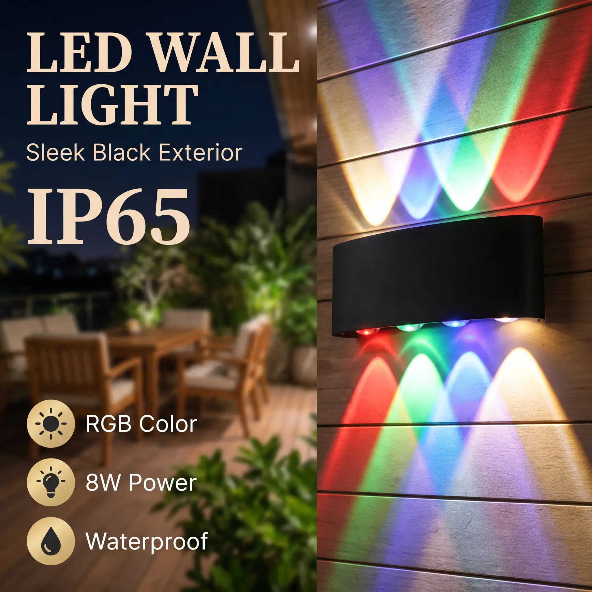 CANMEIJIA Telescope wall lamp, plastic model, black casing, 4W, fixed color light.