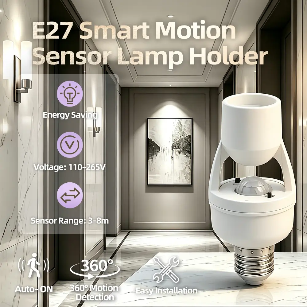 CANMEIJIA E27 bulb converter base with human body sensor