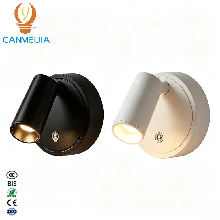 Canmeijia modern adjustable LED reading wall light with switch for bedside and hotel room