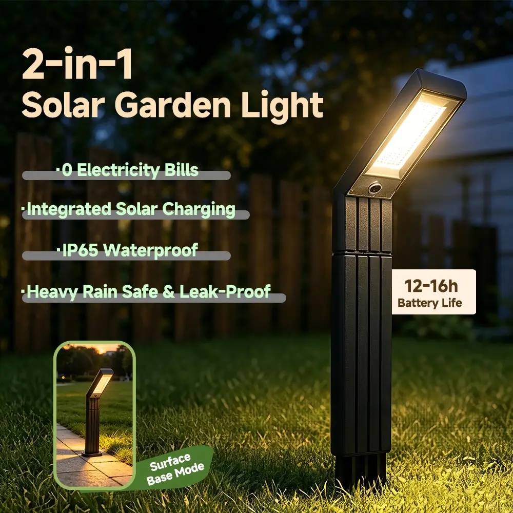 Solar Lawn Light Model 002 – 2-in-1 Ground-Insert/Freestanding Design