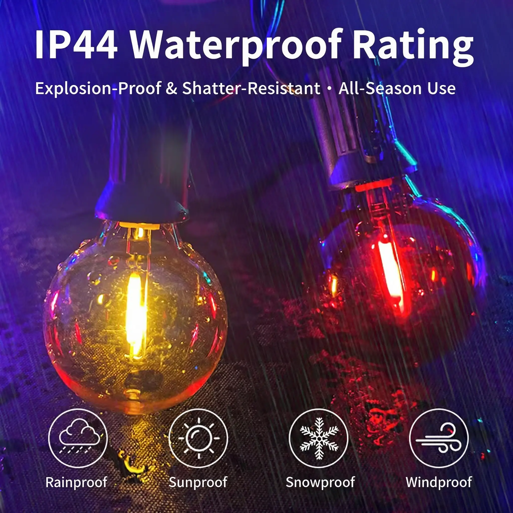 G40 RGB Color String LigCANMEIJIA G40 RGB string lights with IP44 waterproof ratinghts