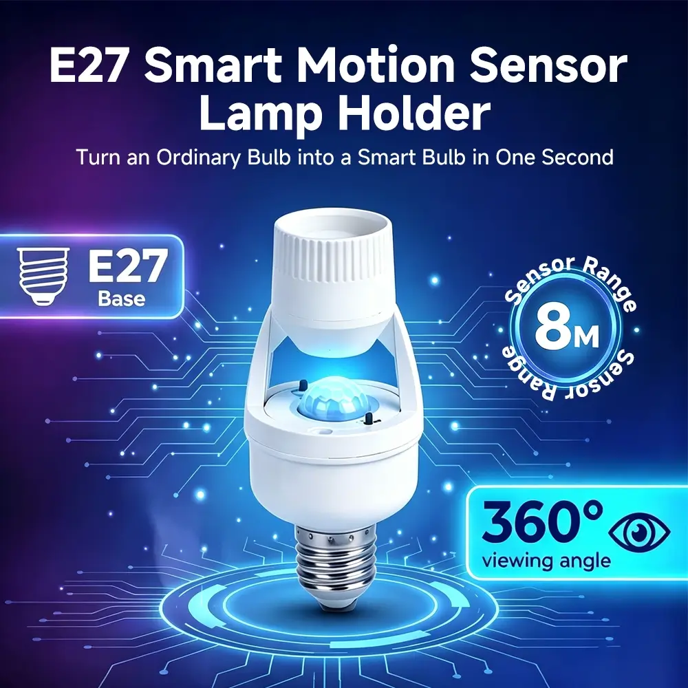 CANMEIJIA E27 bulb converter base with human body sensor