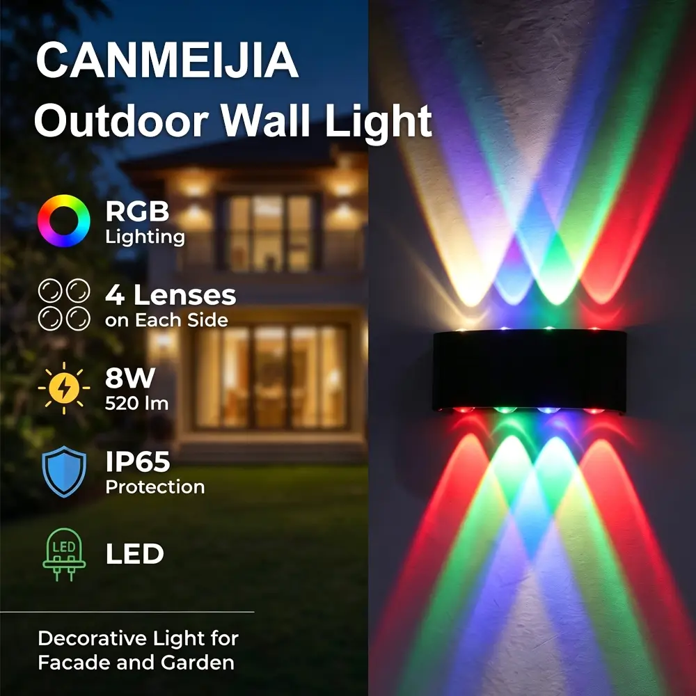 CANMEIJIA Telescope wall lamp, plastic model, black casing, 4W, fixed color light.