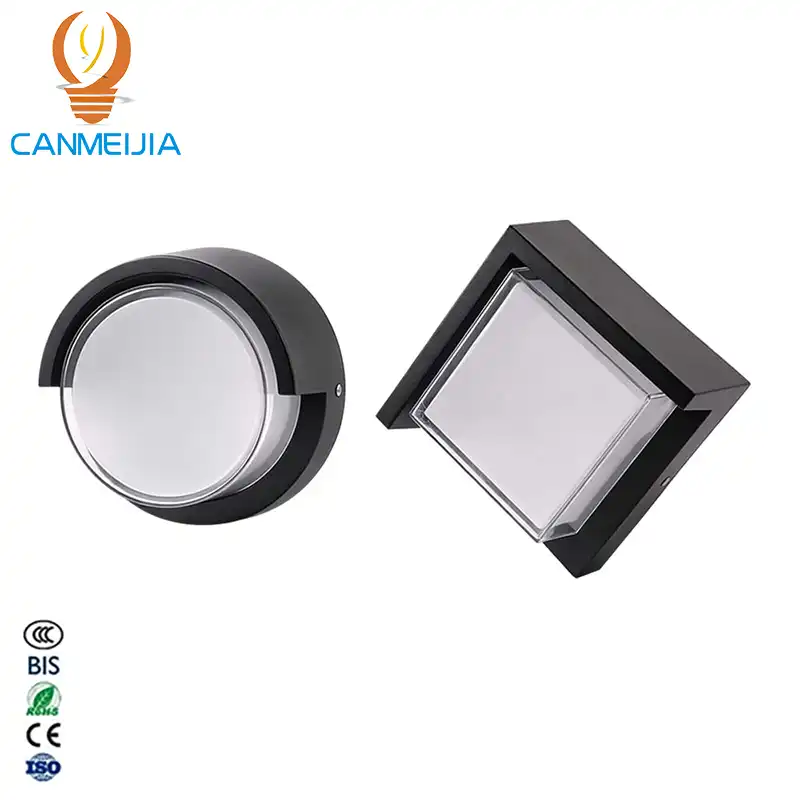 CANMEIJIA Wall Light BDA-03 (Plastic Model) – Square/Round Opal Diffuser, 17cm, Wide Voltage, 12W, Warm Light-CANMEILIGHTS
