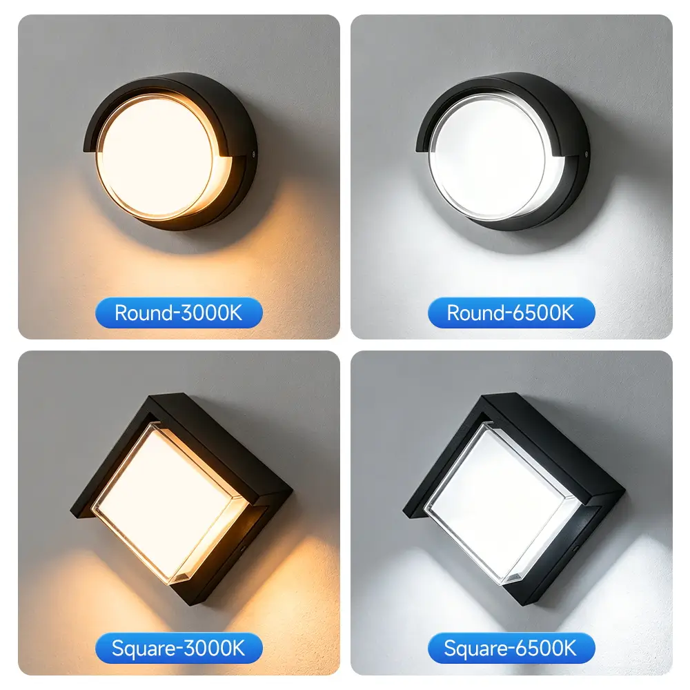 CANMEIJIA Wall Light BDA-03 (Plastic Model) – Square/Round Opal Diffuser, 17cm, Wide Voltage, 12W, Warm Light-CANMEILIGHTS