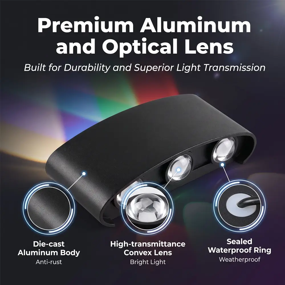 CANMEIJIA Telescope wall lamp, plastic model, black casing, 4W, fixed color light.