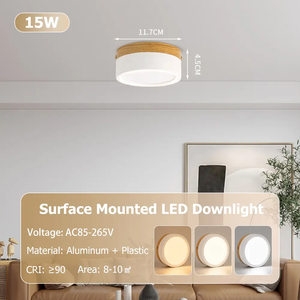 Compact 11.7cm round surface mount downlight CRI 90+ aluminum body - CANMEIJIA factory supplier