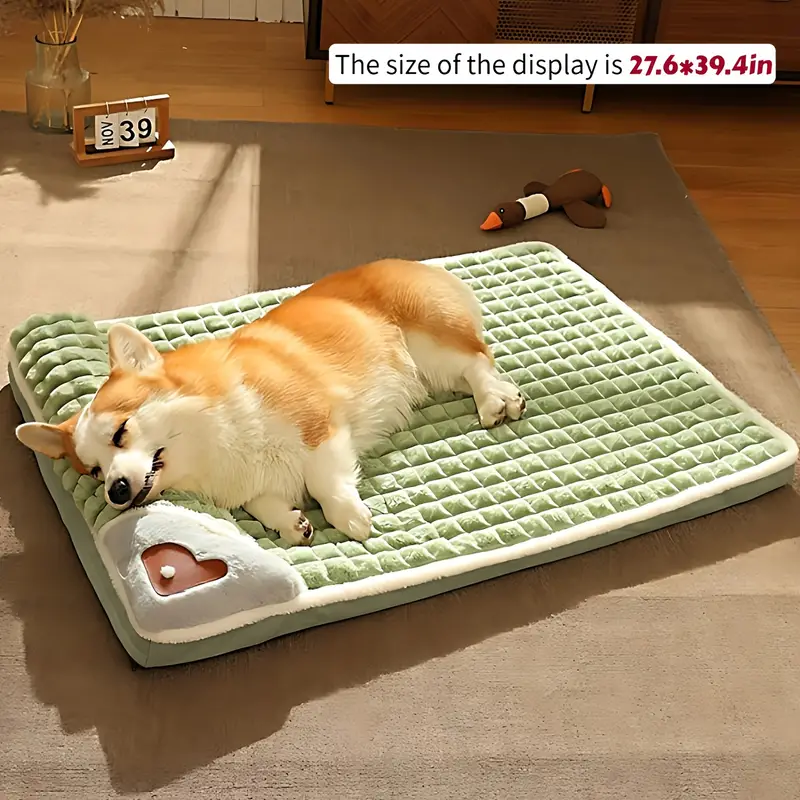 1pc detachable and washable cozy dog bed for winter sleeping soft plush with neck pillow and non slip bottom suitable for dogs and cats details 3