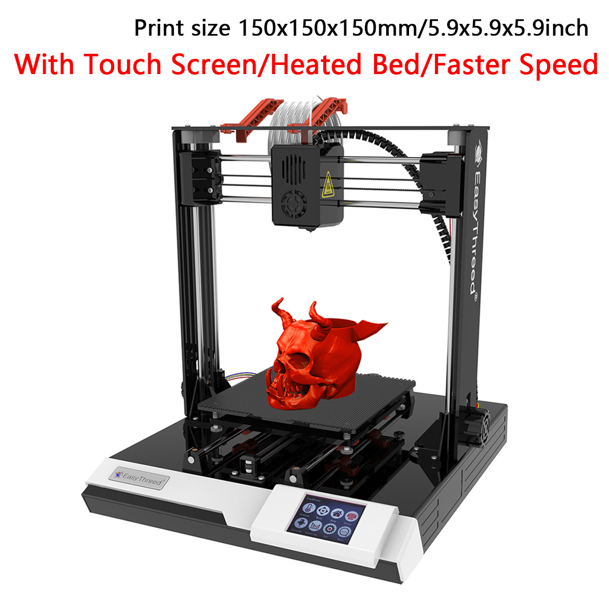 Easythreed K8plus  3D Printer for Household Education & Students 150*150*150mm Printing Size with hotbed with 1.75mm 0.4mm Nozzle Touch Screen control/CE Certificate