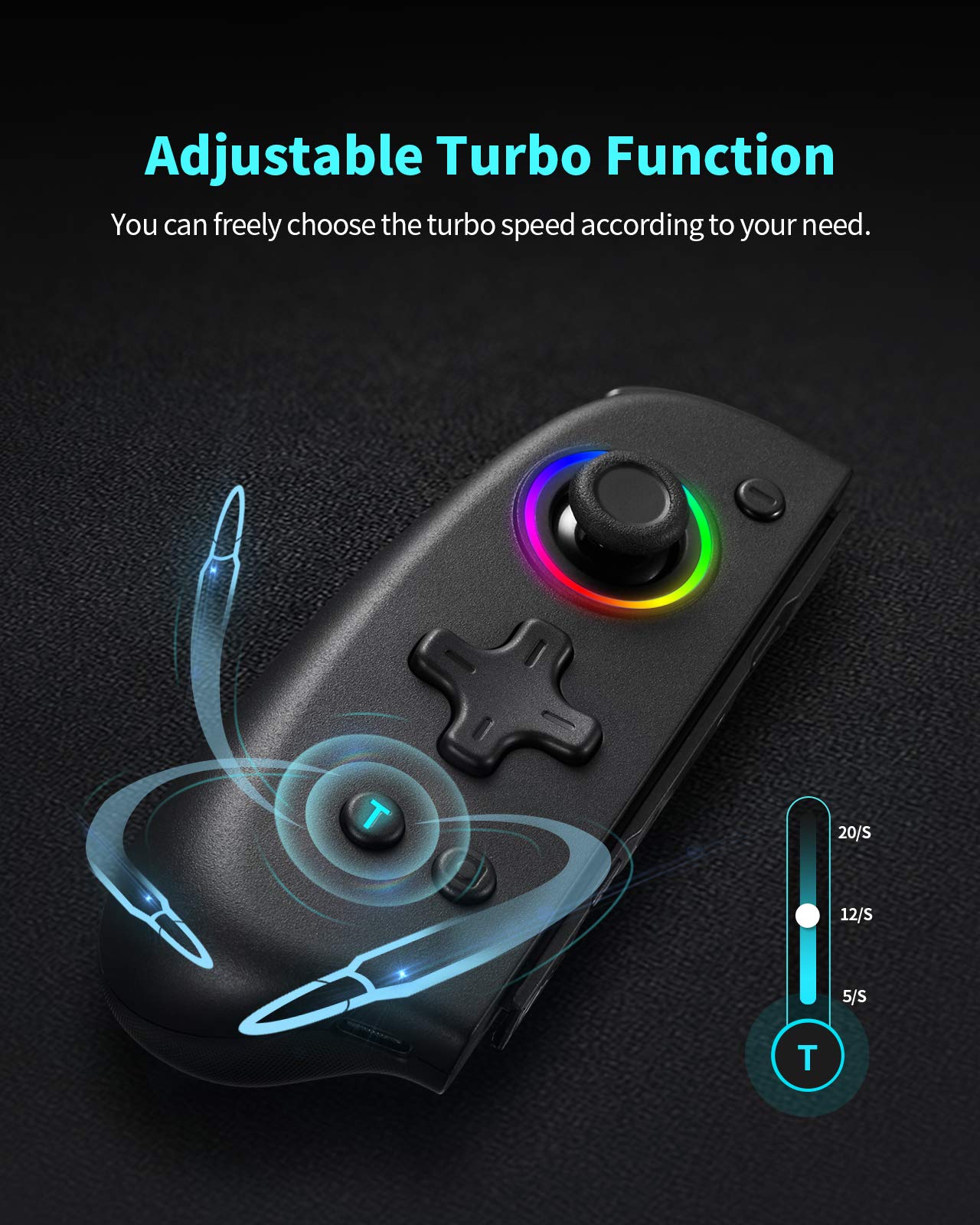 DOYOKY Classic RGB Joycon Hall Effect Joystick Edition-Black