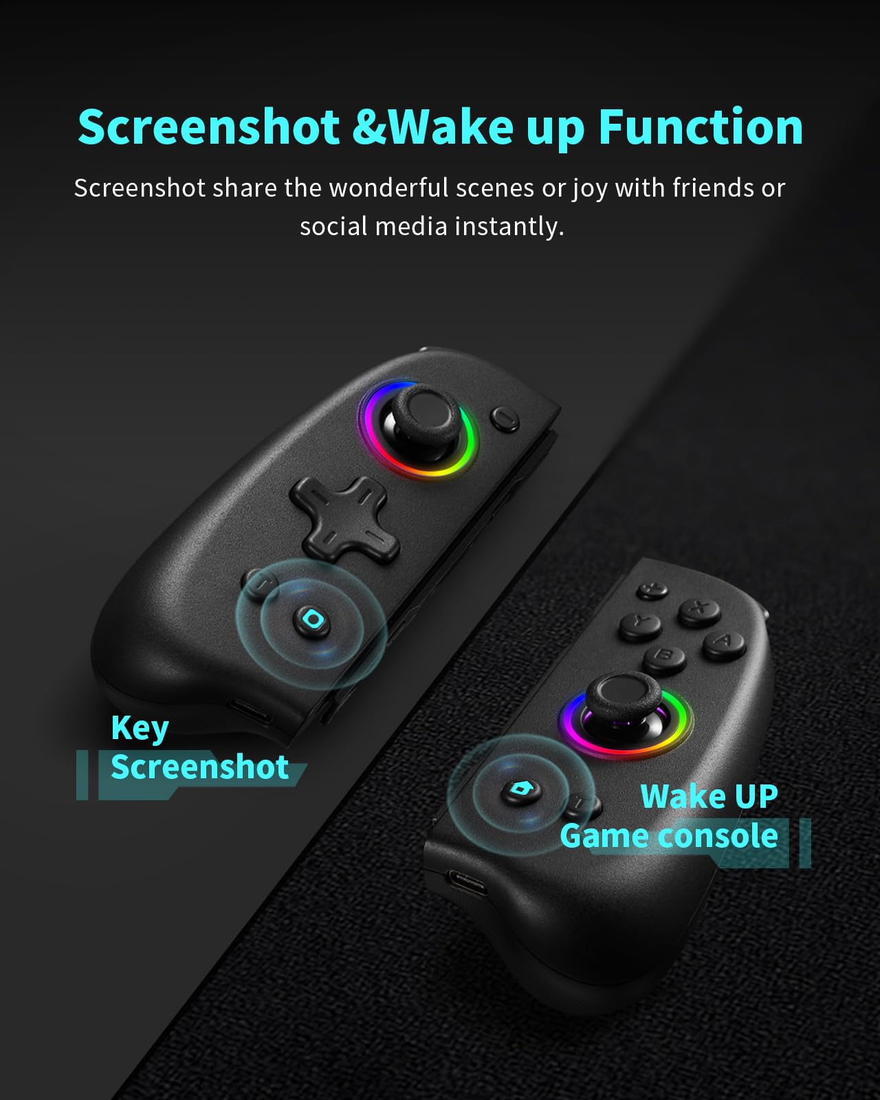 DOYOKY Classic RGB Joycon Hall Effect Joystick Edition-Black