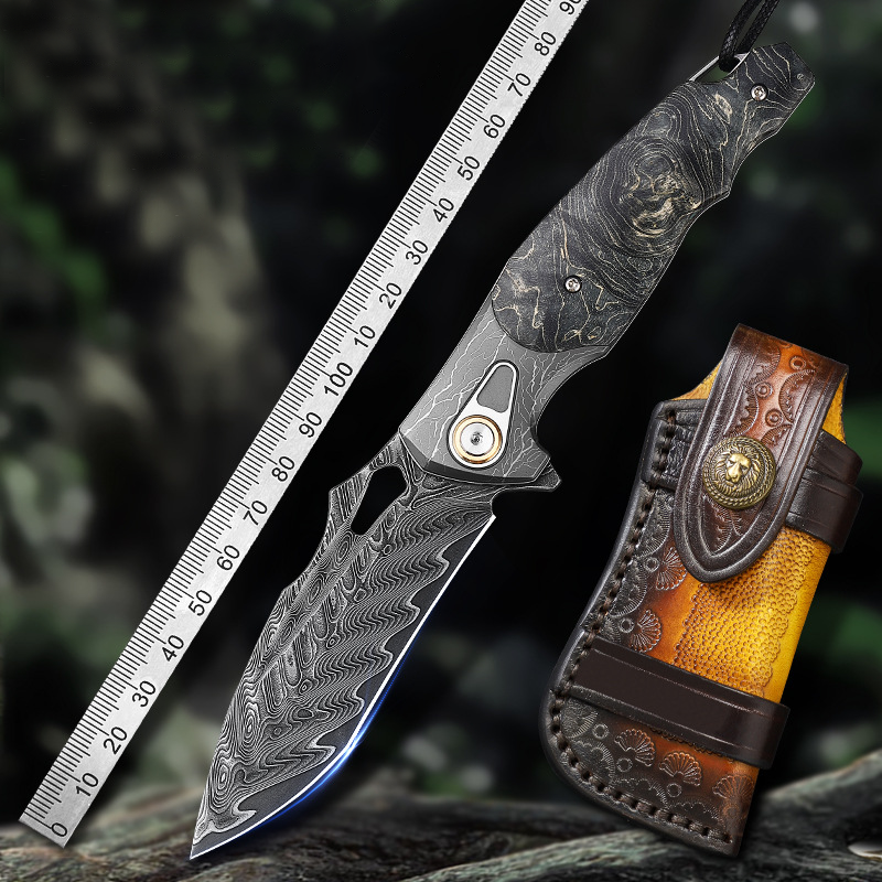 Obsidian Edge - Damascus Steel Folding Knife