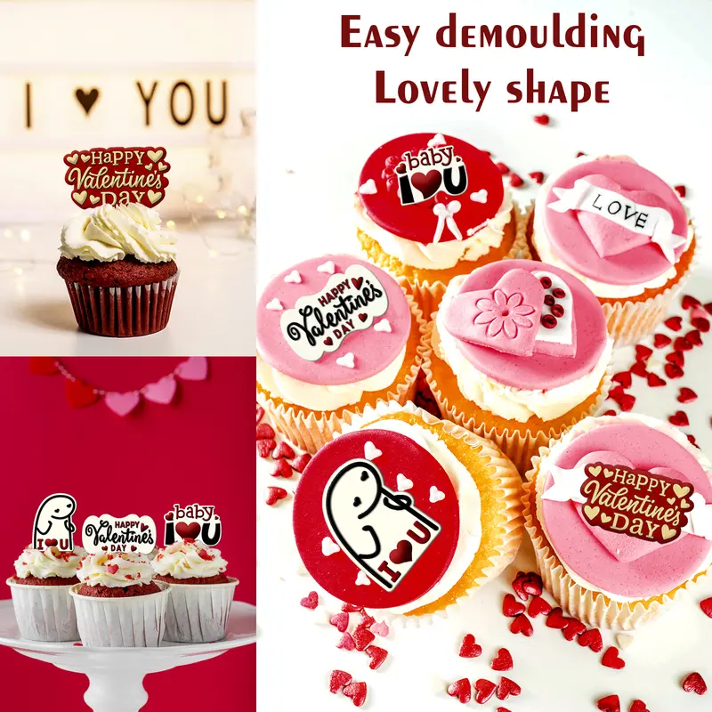 Valentine's Day Flork I Love You 4-Piece Set Food-Grade Non-Toxic Silicone Molds